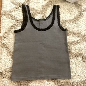 brandy Melville, tank top, black lacing, grey!